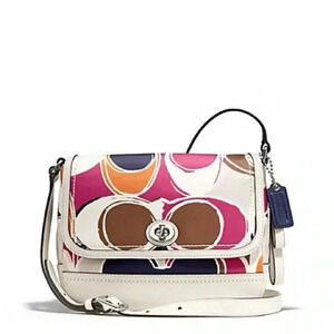 Coach Park Hand Drawn Scarf Print Violet Crossbody